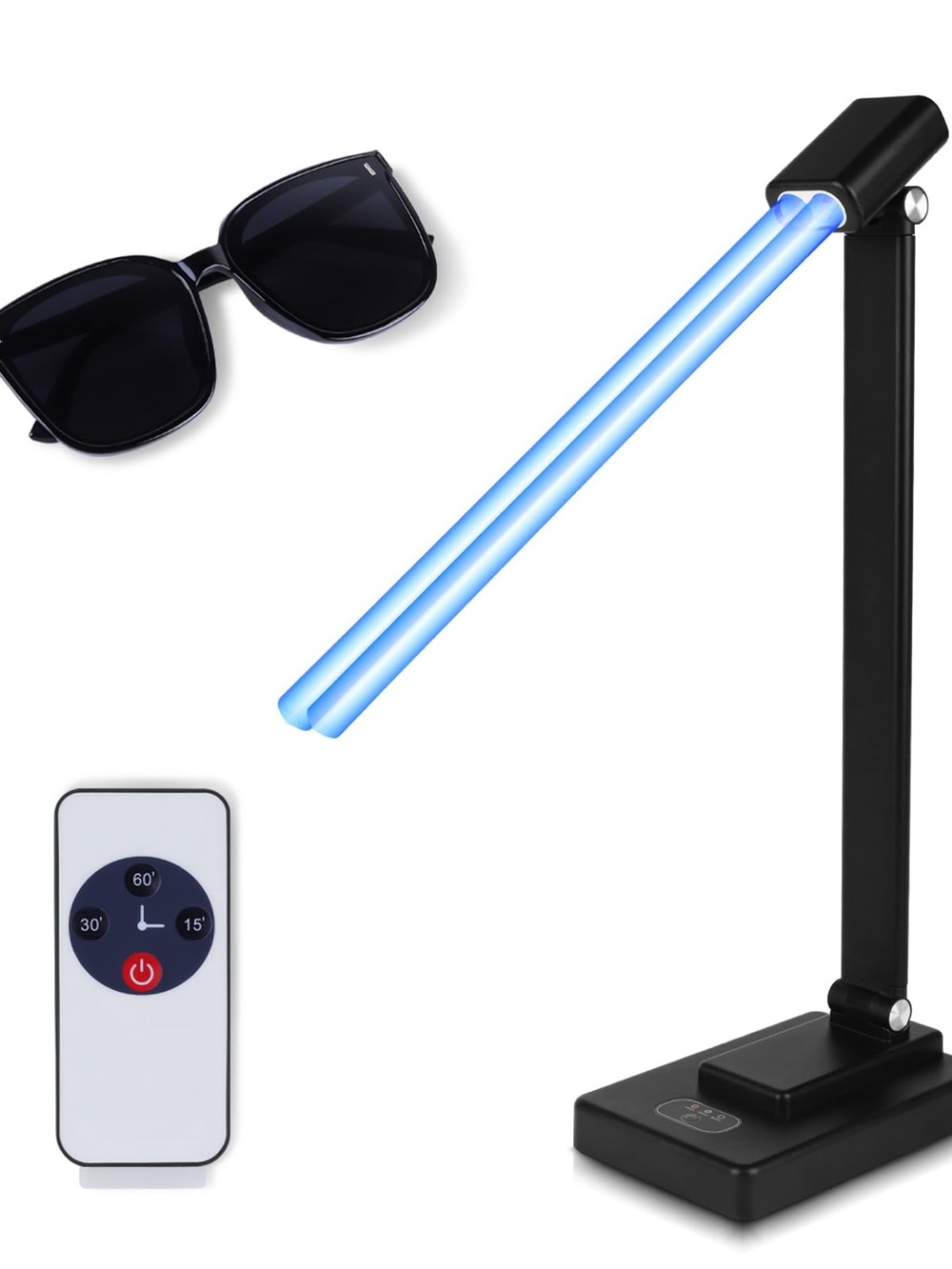 Foldable UV Sterilizing Desk Lamp - Black with Blue Light